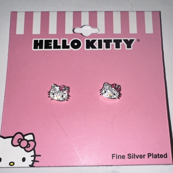 Hello Kitty Earrings – Sanrio Jacmel – Fine Silver Plated – Brand New - Picture 1 of 5